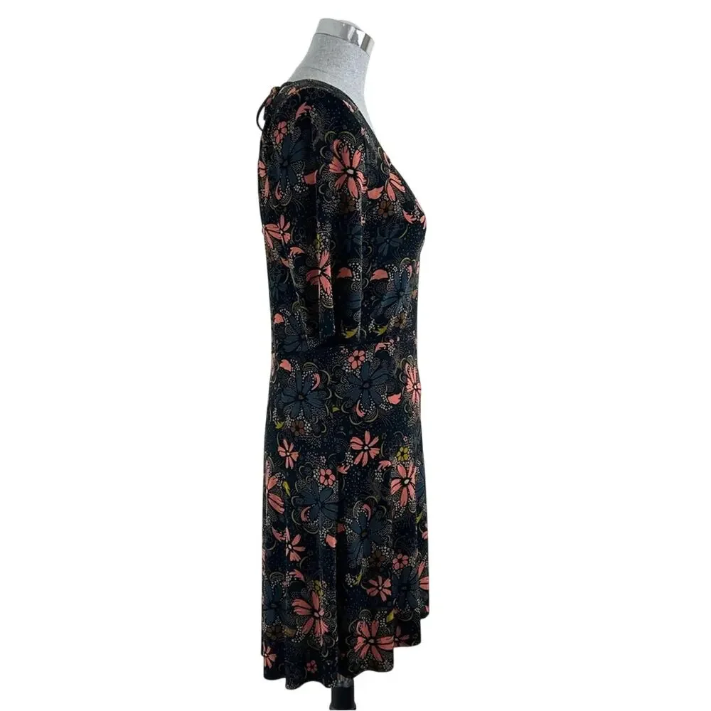 Free People Floral Black‎ and Pink Party Dress